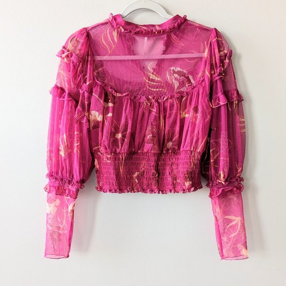 Free People Time for Shine Mesh Cropped Blouse - Picture 5 of 11